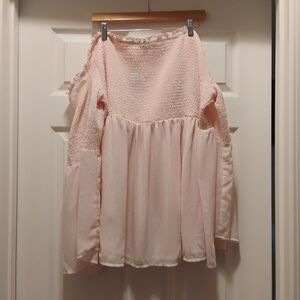 NWT Torrid Women's Light Pink Smocked Off-Shoulder Blouse Cutsie Size 6x